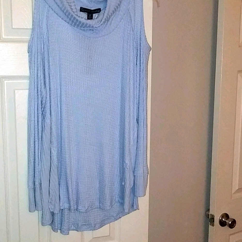 Baby blue turtleneck sweater